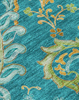 Addison Rugs Paisley Teal Washable Indoor-Outdoor Rug