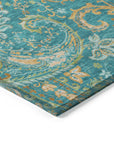 Addison Rugs Paisley Teal Washable Indoor-Outdoor Rug