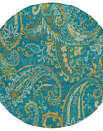 Addison Rugs Paisley Teal Washable Indoor-Outdoor Rug