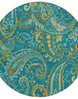 Addison Rugs Paisley Teal Washable Indoor-Outdoor Rug