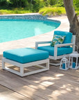 Palm Beach Poly Lumber Square Ottoman Sunbrella Cushion
