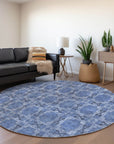 Addison Rugs Panel Blue Washable Indoor-Outdoor Rug
