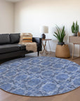 Addison Rugs Panel Blue Washable Indoor-Outdoor Rug