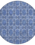 Addison Rugs Panel Blue Washable Indoor-Outdoor Rug