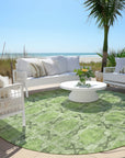 Addison Rugs Panel Green Washable Indoor-Outdoor Rug