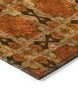 Addison Rugs Panel Orange Washable Indoor-Outdoor Rug