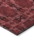 Addison Rugs Panel Red Washable Indoor-Outdoor Rug