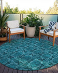 Addison Rugs Panel Teal Washable Indoor-Outdoor Rug