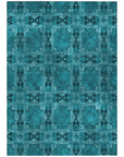 Addison Rugs Panel Teal Washable Indoor-Outdoor Rug