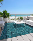 Addison Rugs Panel Teal Washable Indoor-Outdoor Rug