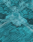 Addison Rugs Panel Teal Washable Indoor-Outdoor Rug