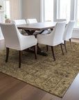 Addison Rugs Parallel Bands Brown Washable Indoor-Outdoor Rug