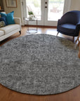 Addison Rugs Parallel Bands Charcoal Washable Indoor-Outdoor Rug