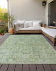 Addison Rugs Parallel Bands Green Washable Indoor-Outdoor Rug