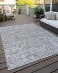 Addison Rugs Parallel Bands Grey Washable Indoor-Outdoor Rug