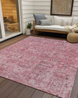 Addison Rugs Parallel Bands Pink Washable Indoor-Outdoor Rug