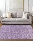 Addison Rugs Parallel Bands Purple Washable Indoor-Outdoor Rug