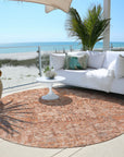 Addison Rugs Parallel Bands Salmon Washable Indoor-Outdoor Rug