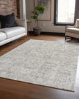 Addison Rugs Parallel Bands Taupe Washable Indoor-Outdoor Rug