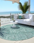 Addison Rugs Parallel Bands Teal Washable Indoor-Outdoor Rug