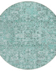 Addison Rugs Parallel Bands Teal Washable Indoor-Outdoor Rug