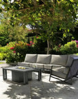 Prism Sectional Sofa With Firepit Table Set 6PC