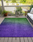 Addison Rugs Quiet Current Green Washable Indoor-Outdoor Rug
