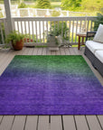 Addison Rugs Quiet Current Green Washable Indoor-Outdoor Rug