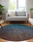 Addison Rugs Quiet Current Teal Washable Indoor-Outdoor Rug