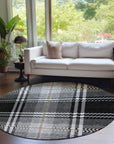 Addison Rugs Spiral Whispers Black Washable Indoor-Outdoor Rug