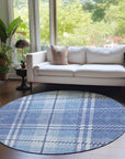 Addison Rugs Spiral Whispers Blue Washable Indoor-Outdoor Rug