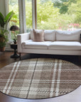 Addison Rugs Spiral Whispers Brown Washable Indoor-Outdoor Rug
