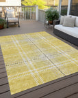 Addison Rugs Spiral Whispers Gold Washable Indoor-Outdoor Rug