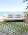 Addison Rugs Spiral Whispers Green Washable Indoor-Outdoor Rug