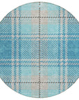 Addison Rugs Spiral Whispers Teal Washable Indoor-Outdoor Rug