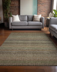 Addison Rugs Stripes Brown Washable Indoor-Outdoor Rug