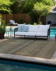 Addison Rugs Stripes Brown Washable Indoor-Outdoor Rug