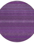 Addison Rugs Stripes Eggplant Washable Indoor-Outdoor Rug