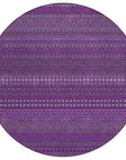 Addison Rugs Stripes Eggplant Washable Indoor-Outdoor Rug