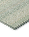 Addison Rugs Stripes Green Washable Indoor-Outdoor Rug