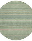 Stripes Green Washable Indoor-Outdoor Rug
