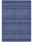 Stripes Navy Washable Indoor-Outdoor Rug