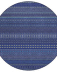 Stripes Navy Washable Indoor-Outdoor Rug