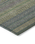Addison Rugs Stripes Olive Washable Indoor-Outdoor Rug