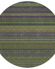Addison Rugs Stripes Olive Washable Indoor-Outdoor Rug