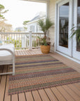 Stripes Paprika Washable Indoor-Outdoor Rug