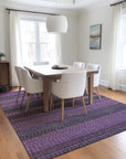 Stripes Purple Washable Indoor-Outdoor Rug
