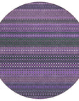 Stripes Purple Washable Indoor-Outdoor Rug