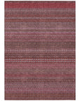 Addison Rugs Stripes Red Washable Indoor-Outdoor Rug