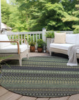 Stripes Sage Washable Indoor-Outdoor Rug